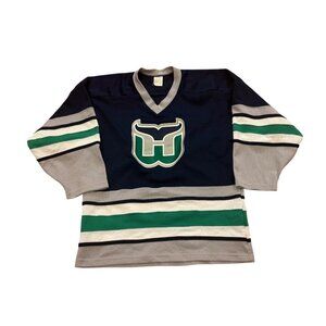 Vintage 80s CCM Hartford Whalers NHL Hockey Jersey Stitched Blue Men's Medium
